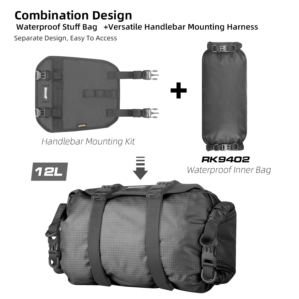 RHINOWALK RK9400 Bicycle Handlebar Roll Design Dry Bag with Waterproof Inner Bag RHINOWALK RK9400 Bicycle Handlebar Roll Design Dry Bag with Waterproof Inner Bag